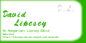 david lipcsey business card