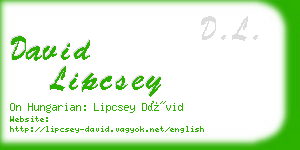 david lipcsey business card